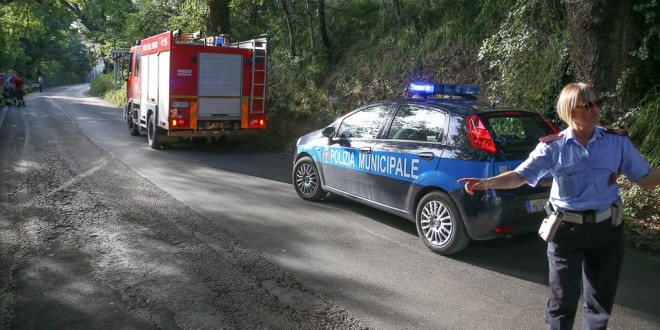 Maltempo, grosso ramo finisce su auto, illeso il conducente