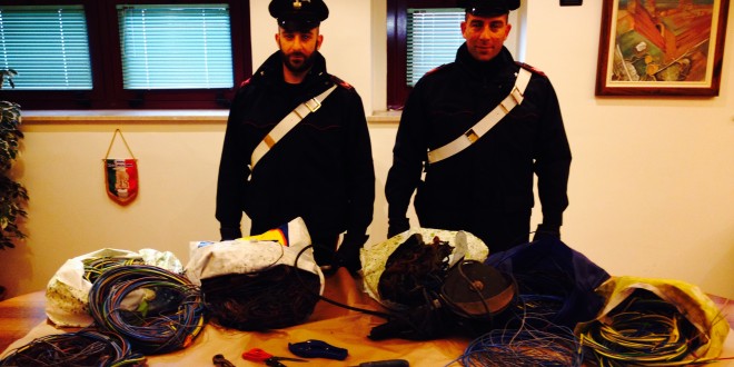 Furti di rame, oltre 100 chili sono stati recuperati dai carabinieri