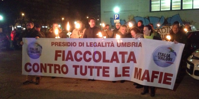 A Ponte San Giovanni una fiaccolata contro tutte le mafie
