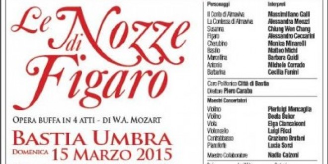 Domenica 15 a Bastia Umbra appuntamento con “Le nozze di Figaro”