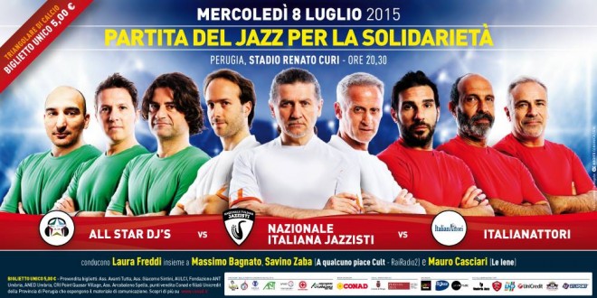 Domani 8 luglio allo stadio “Curi” la “Partita del Jazz per la Solidarietà”