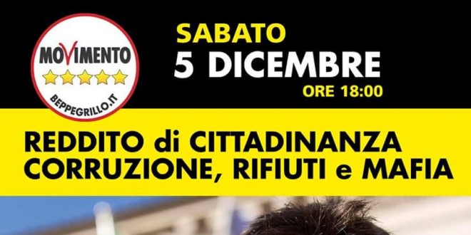 Arriva l’onorevole Alessandro Di Battista M5S e incontra i cittadini