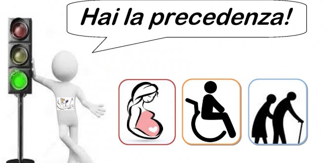 Dal 21 luglio negli uffici comunali al via l’iniziativa “Hai la precedenza!”: accesso semplificato a donne in gravidanza, anziani e disabili