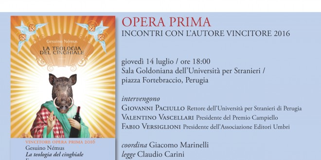 Premio Campiello, Opera Prima: domani alla Stranieri l’ incontro con il vincitore Gesuino Némus