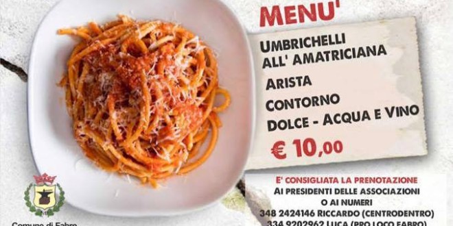 Terremoto, tutta Fabro a cena per le popolazioni colpite