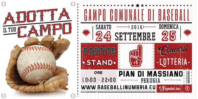 Al via la rassegna “Adotta il tuo campo” dedicata al baseball umbro