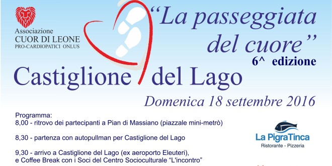 A Castiglione del Lago la sesta edizione della “Passeggiata del Cuore”