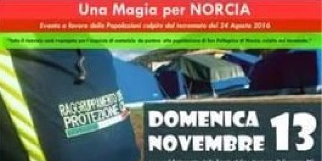 Terremoto, a Corciano domenica 13 “Una magia per Norcia”