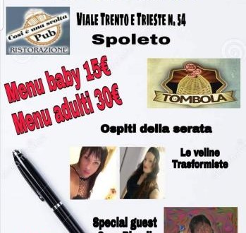 Domenica 15 dicembre a Spoleto pranzo-spettacolo al “Così è una Svolta Pub”!