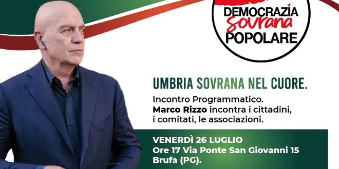 Elezioni regionali, scatta il tour in Umbria di Marco Rizzo